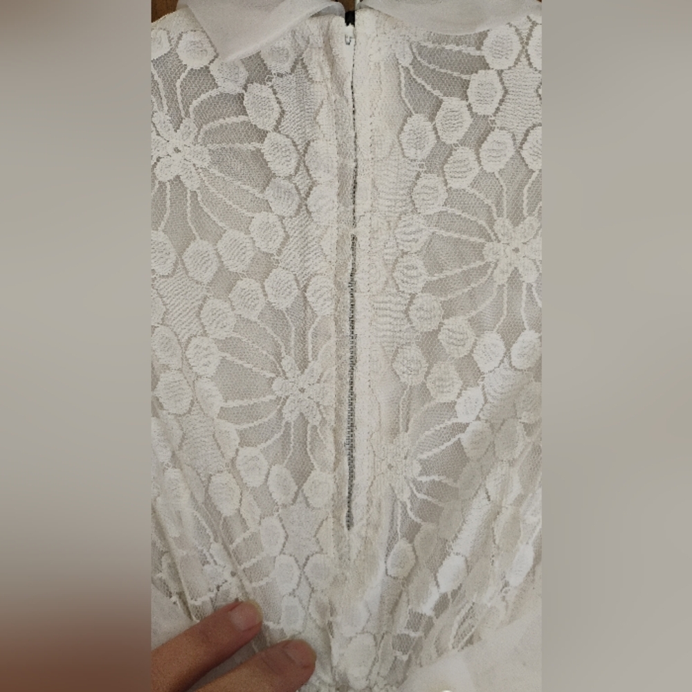Laced Vintage Toddler Dress Sz 20" Chest Fit n Flare White Lined - Picture 4 of 16